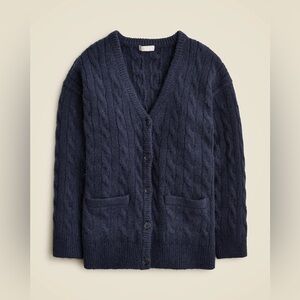 J.Crew Relaxed cable-knit cardigan sweater CB936 size Medium/Large
